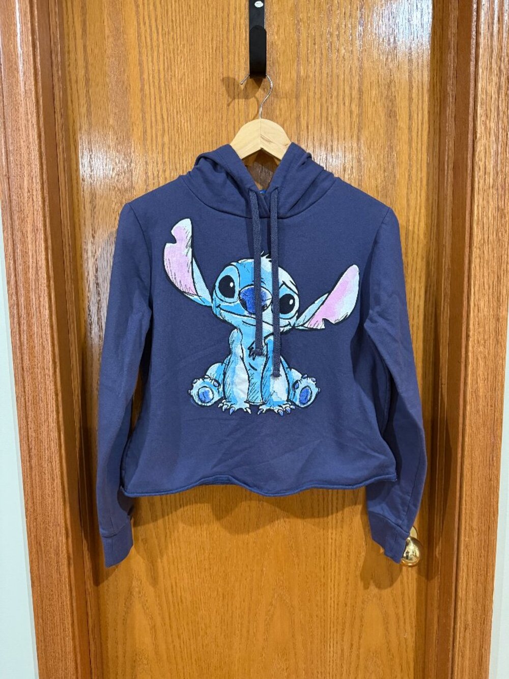 Disney Stitch Cropped Hoodie Small